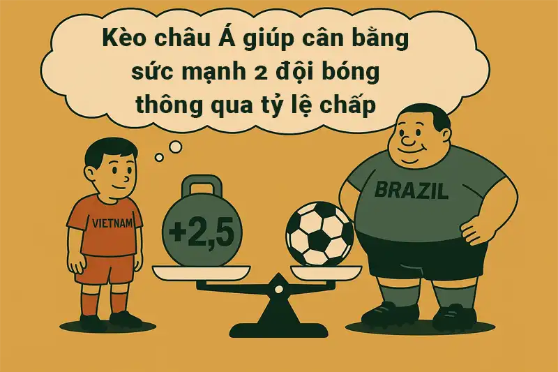 Kèo châu Á giúp cân bằng sức mạnh 2 đội bóng thông qua tỷ lệ chấp
