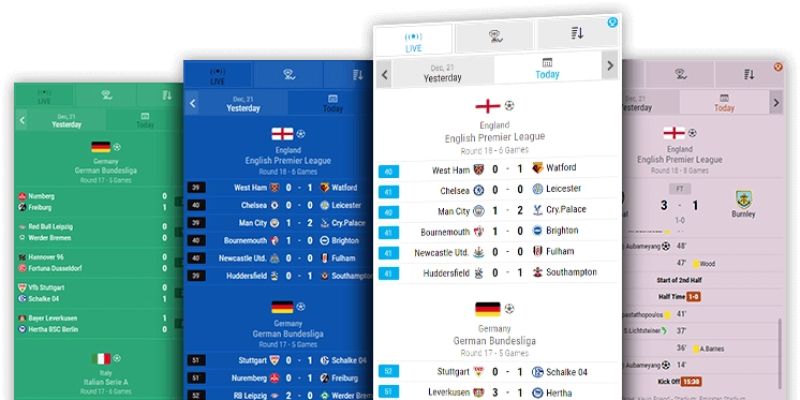 Tính năng Livescore cung cấp những thông tin hữu ích về kết quả trận đấu